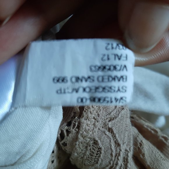 Banana Republic Beige Lace Short Sleeve Top Size10 - Picture 6 of 7